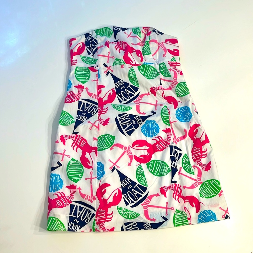 Lilly Pulitzer Rock my Boat Strapless Mini Dress Size 0